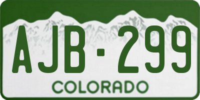 CO license plate AJB299