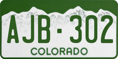 CO license plate AJB302