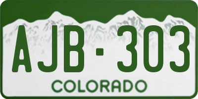 CO license plate AJB303