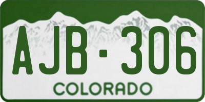 CO license plate AJB306