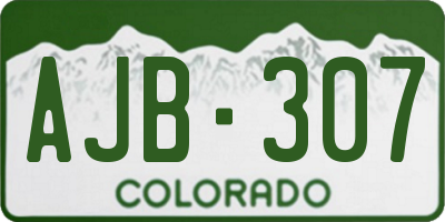 CO license plate AJB307