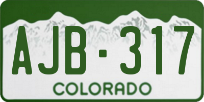 CO license plate AJB317