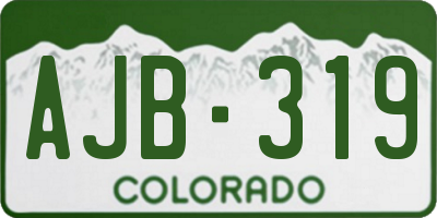 CO license plate AJB319