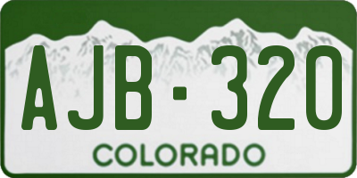 CO license plate AJB320