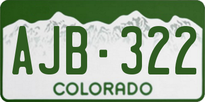 CO license plate AJB322