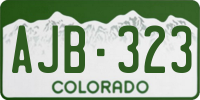 CO license plate AJB323
