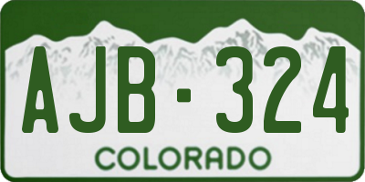 CO license plate AJB324