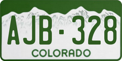 CO license plate AJB328