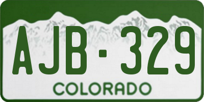 CO license plate AJB329