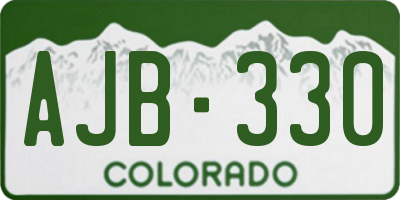 CO license plate AJB330