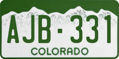 CO license plate AJB331