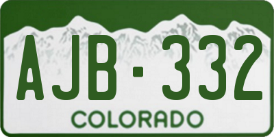 CO license plate AJB332