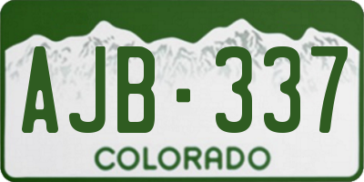 CO license plate AJB337