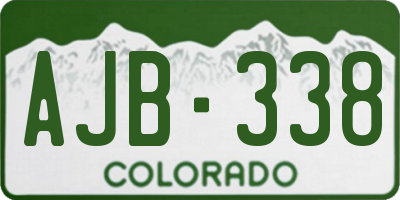 CO license plate AJB338