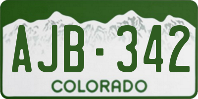 CO license plate AJB342
