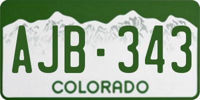 CO license plate AJB343