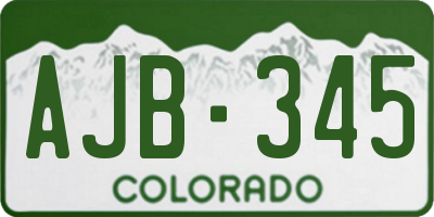 CO license plate AJB345