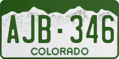 CO license plate AJB346