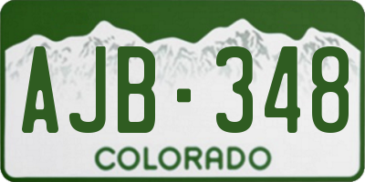 CO license plate AJB348