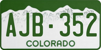 CO license plate AJB352
