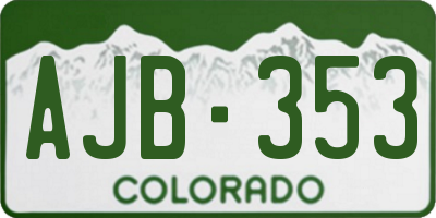 CO license plate AJB353