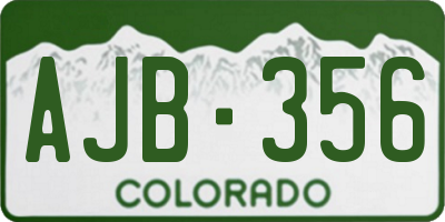 CO license plate AJB356