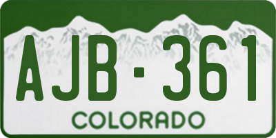 CO license plate AJB361