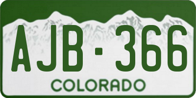 CO license plate AJB366