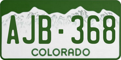 CO license plate AJB368
