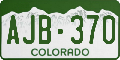 CO license plate AJB370