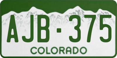 CO license plate AJB375