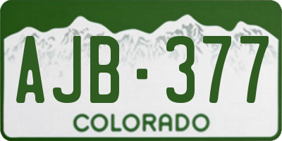 CO license plate AJB377