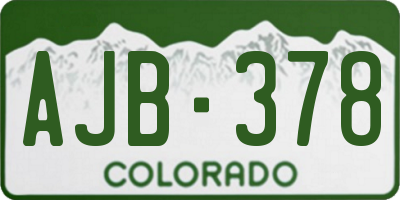 CO license plate AJB378