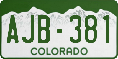 CO license plate AJB381