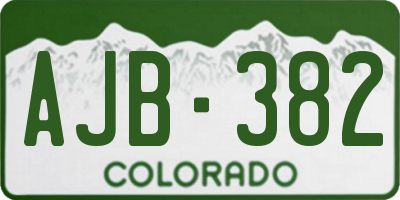 CO license plate AJB382