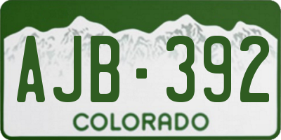 CO license plate AJB392