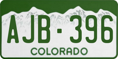 CO license plate AJB396