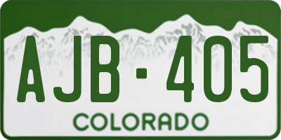 CO license plate AJB405