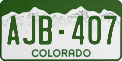 CO license plate AJB407