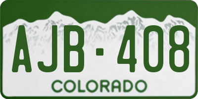 CO license plate AJB408