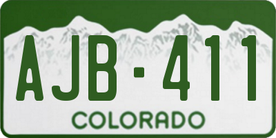 CO license plate AJB411