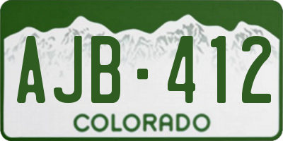 CO license plate AJB412