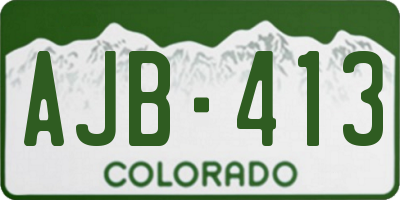 CO license plate AJB413