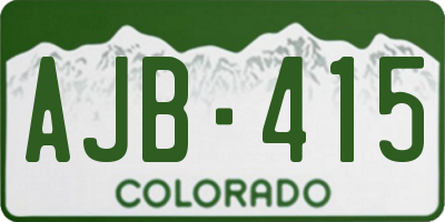 CO license plate AJB415