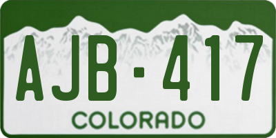 CO license plate AJB417