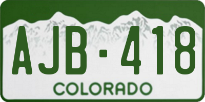 CO license plate AJB418