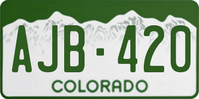 CO license plate AJB420