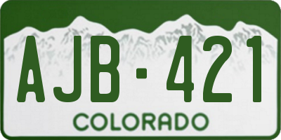 CO license plate AJB421