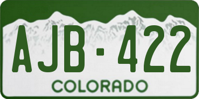 CO license plate AJB422