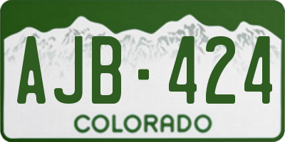 CO license plate AJB424